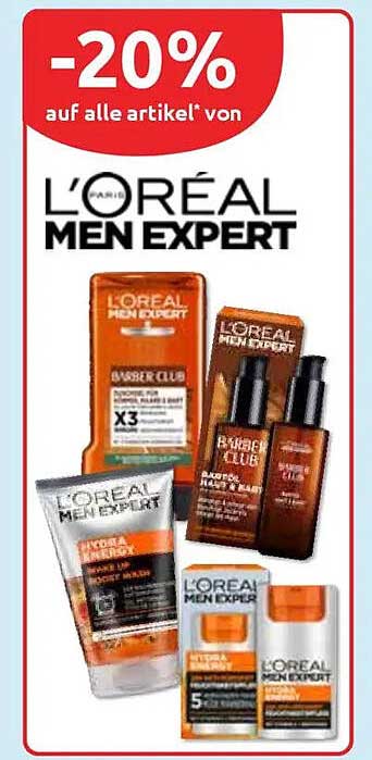 20% Rabatt auf alle L'Oréal Men Expert Artikel im Budni-Prospekt