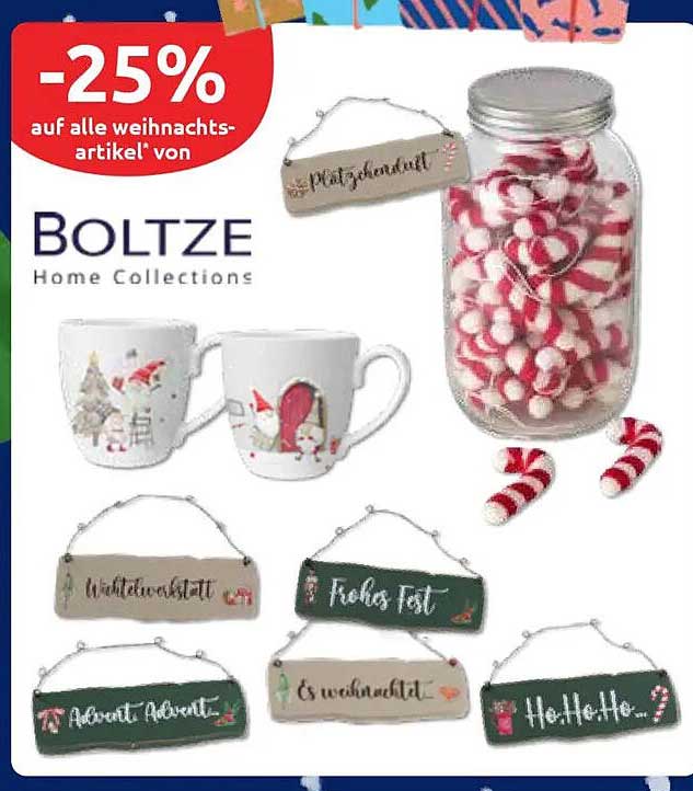 25% Rabatt auf alle Weihnachtsartikel von Bolze Home Collections