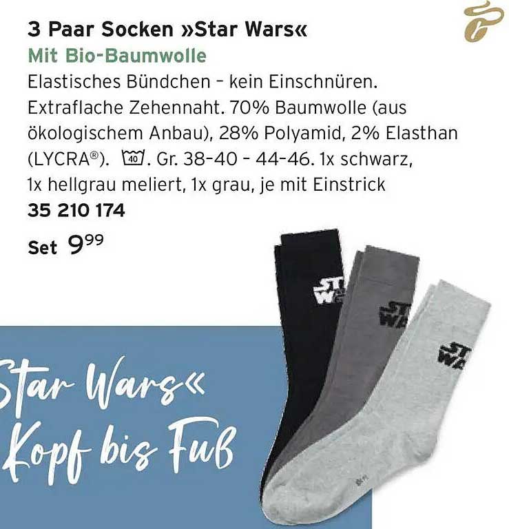 3 Paar Socken »Star Wars« mit Bio-Baumwolle