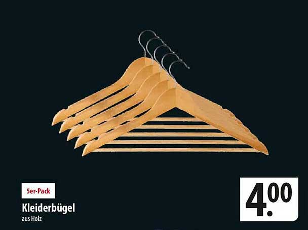 5er-Pack Kleiderbügel aus Holz