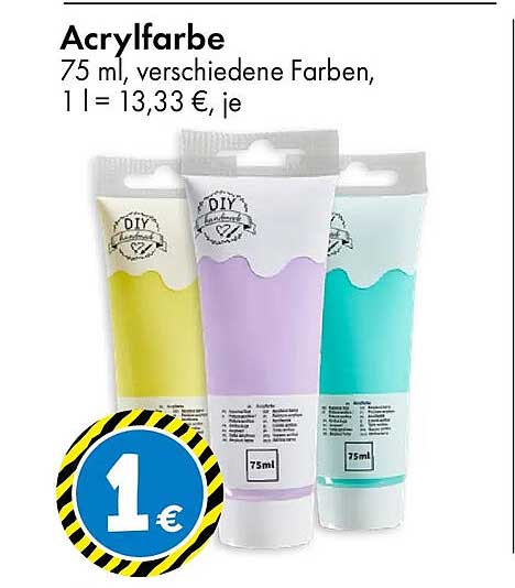 Acrylfarbe 75 ml - verschiedene Farben für kreative Projekte