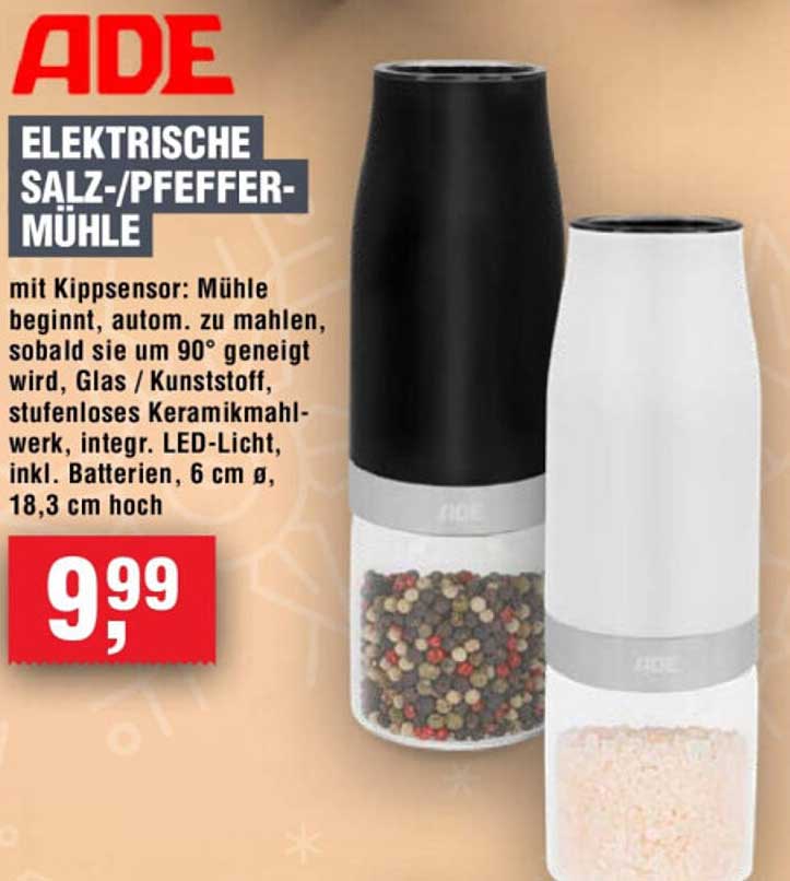 ADE Elektrische Salz-/Pfeffermühle