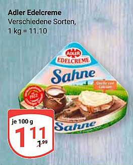 Adler Edelcreme - Verschiedene Sorten, je 100 g für nur 1,11 €