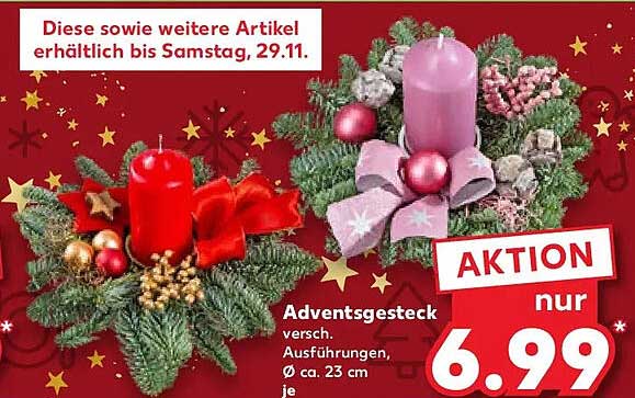 Adventsgesteck - versch. Ausführungen, Ø ca. 23 cm