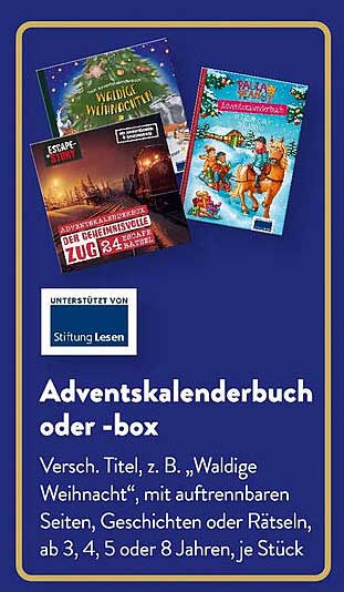 Adventskalenderbuch oder -box