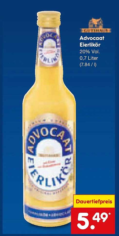 Advocaat Eierlikör 20% Vol. 0,7 Liter