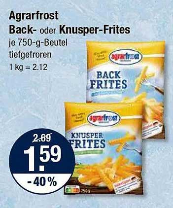 Agrarfrost Back- oder Knusper-Frites je 750-g-Beutel