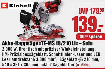 Akku-Kappsäge »TE-MS 18/210 Li« – Solo