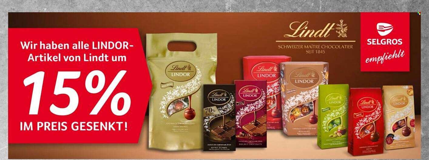 Alle Lindor-Artikel von Lindt um 15% reduziert!