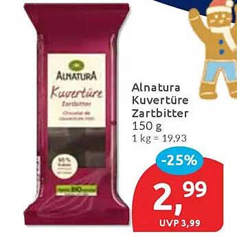 Alnatura Kuvertüre Zartbitter 150 g