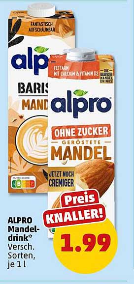 ALPRO Mandeldrink - Verschiedene Sorten, je 1 l