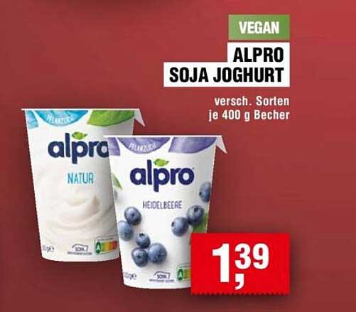 ALPRO SOJA JOGHURT - Verschiedene Sorten, je 400 g Becher