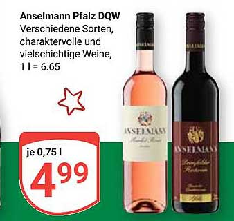 Anselmann Pfalz DQW - Verschiedene Sorten, charaktervolle und vielschichtige Weine