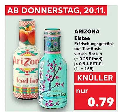 ARIZONA Eistee Erfrischungsgetränk auf Tee-Basis, verschiedene Sorten