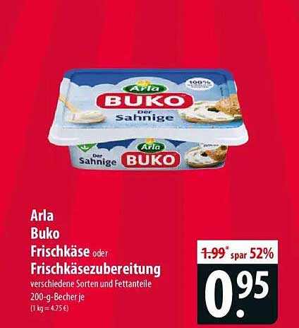 Arla Buko Frischkäse oder Frischkäsezubereitung 200-g-Becher