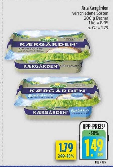 Arla Kærgården verschiedene Sorten 200 g Becher