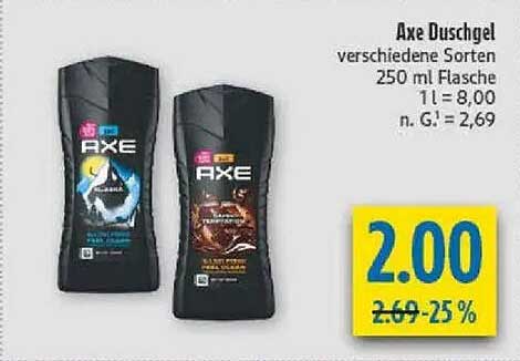 Axe Duschgel verschiedene Sorten 250 ml Flasche