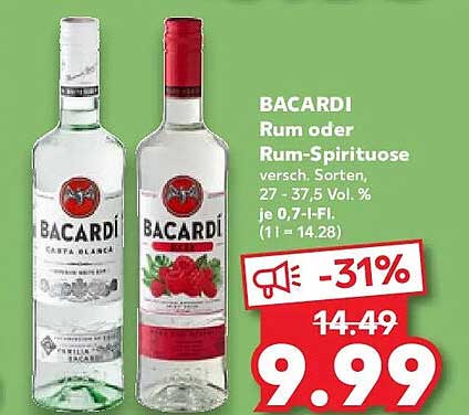 BACARDI Rum oder Rum-Spirituose – verschiedene Sorten