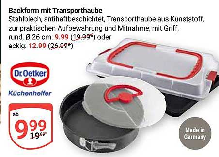 Backform mit Transporthaube