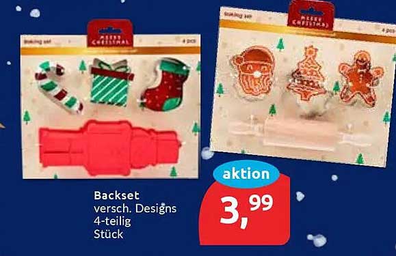 Backset 4-teilig mit verschiedenen Designs