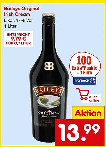 Baileys Original Irish Cream 1 Liter