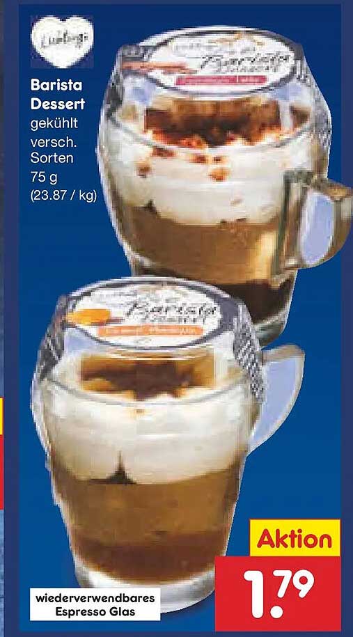 Barista Dessert gekühlt, verschiedene Sorten 75 g