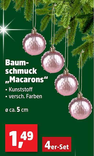 Baumschmuck „Macarons“ 4er-Set