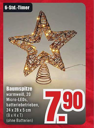Baumspitze warmweiß mit 20 Micro-LEDs