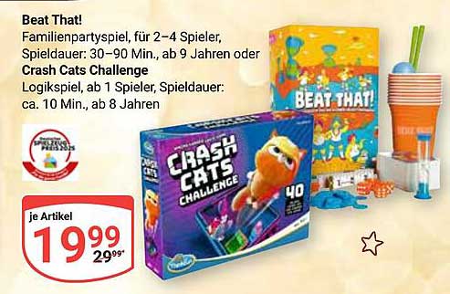 Beat That! und Crash Cats Challenge – Familienspiele für stundenlangen Spaß!