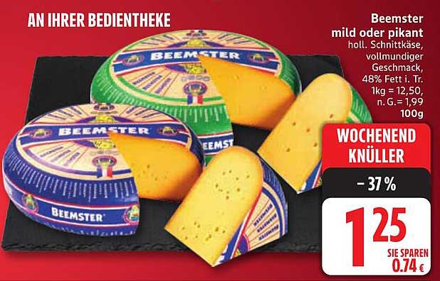 Beemster Schnittkäse mild oder pikant 100g