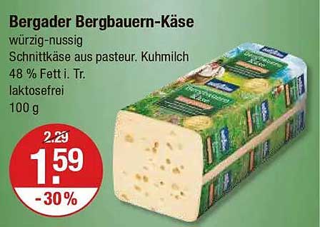 Bergader Bergbauern-Käse - würzig-nussig Schnittkäse aus pasteurisierter Kuhmilch
