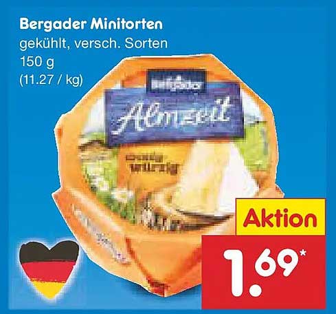 Bergader Minitorten, gekühlt, versch. Sorten - 150 g