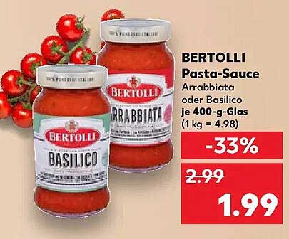 BERTOLLI Pasta-Sauce Arrabbiata oder Basilico je 400-g-Glas