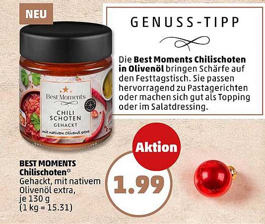 BEST MOMENTS Chilischoten gehackt in Olivenöl - 130 g