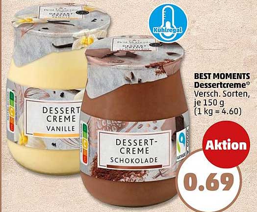BEST MOMENTS Dessertcreme, verschiedene Sorten, je 150 g