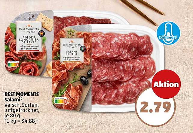 BEST MOMENTS Salami - Verschiedene Sorten, luftgetrocknet, je 80 g
