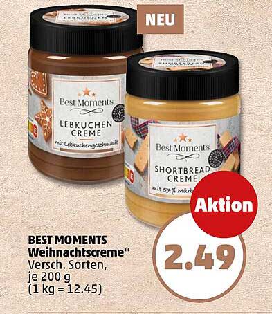 BEST MOMENTS Weihnachtscreme 200 g - Lebkuchen und Shortbread Creme