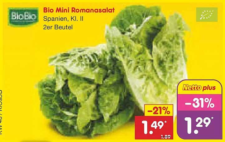 Bio Mini Romanasalat Spanien, Kl. II 2er Beutel