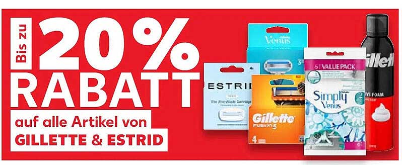 Bis zu 20% Rabatt auf alle Artikel von Gillette & Estrid
