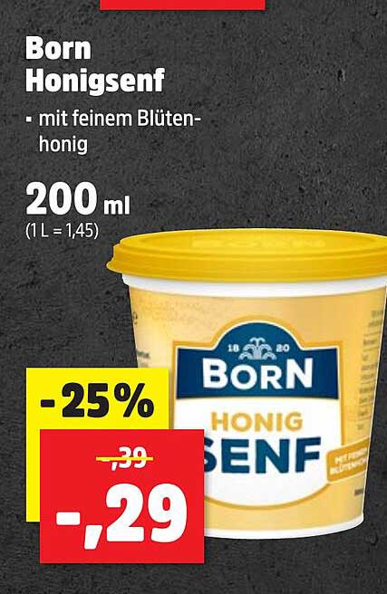 Born Honigsenf - mit feinem Blütenhonig 200 ml