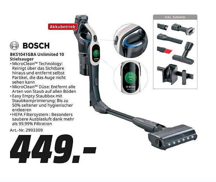BOSCH BKS1041GBA Unlimited 10 Stielsauger