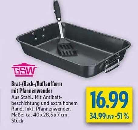 Brat-/Back-/Auflaufform mit Pfannenwender