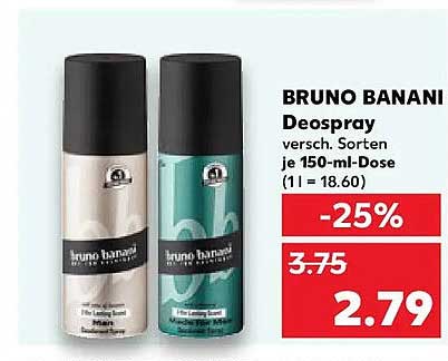 BRUNO BANANI Deospray verschiedene Sorten je 150-ml-Dose