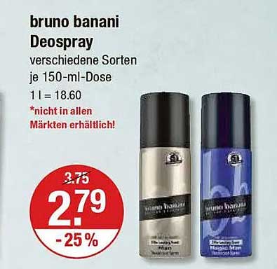 bruno banani Deospray verschiedene Sorten je 150-ml-Dose