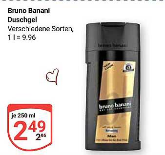 Bruno Banani Duschgel – Verschiedene Sorten, 250 ml für nur 2,49 €