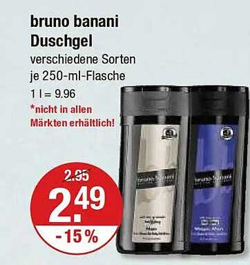 bruno banani Duschgel verschiedene Sorten je 250-ml-Flasche