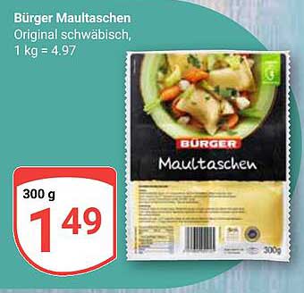 Bürger Maultaschen Original schwäbisch, 300 g