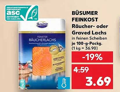 BÜSUMER FEINKOST Räucher- oder Graved Lachs in feinen Scheiben