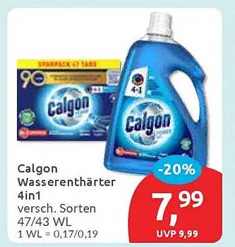 Calgon Wasserenthärter 4in1 versch. Sorten 47/43 WL