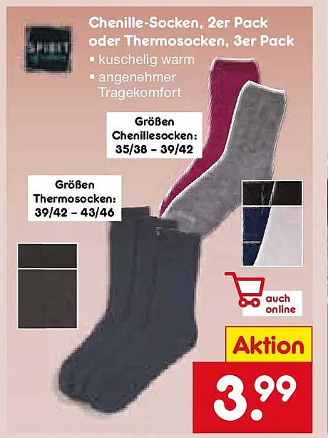 Chenille-Socken, 2er Pack oder Thermosocken, 3er Pack